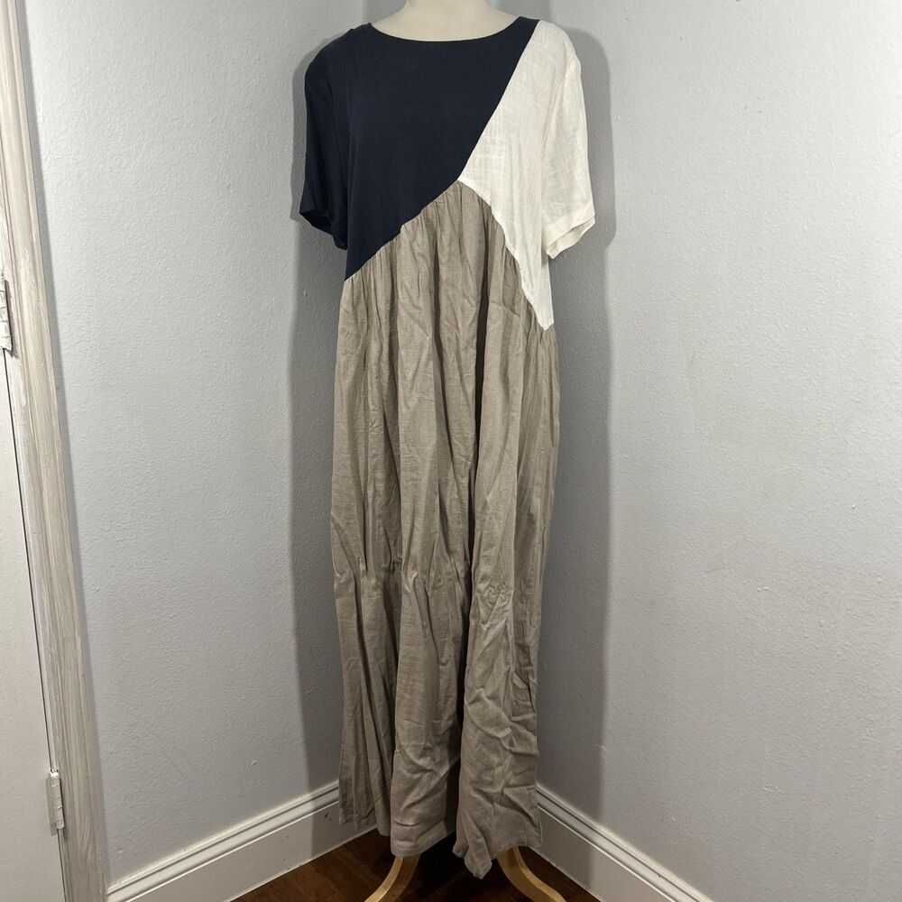 Yidarton Maxi Dress Womens XXL Color Block Beach Vacation Langenlook